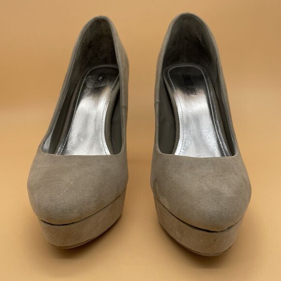 Jennifer Lopez Lucille Platform Pumps Women's 7.5M Grey Faux Suede Stiletto Heel - Picture 4 of 16